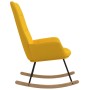 Silla mecedora de tela amarillo mostaza