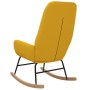 Silla mecedora de tela amarillo mostaza