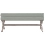 Taburete con almacenaje terciopelo gris claro 110x45x49 cm