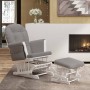 Sillón de lactancia con taburete tela gris claro