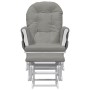 Sillón de lactancia con taburete tela gris claro