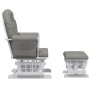 Sillón de lactancia con taburete tela gris claro
