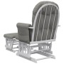 Sillón de lactancia con taburete tela gris claro