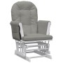 Sillón de lactancia con taburete tela gris claro