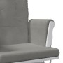 Sillón de lactancia con taburete tela gris claro