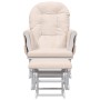 Sillón de lactancia con taburete tela gris claro