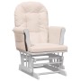 Sillón de lactancia con taburete tela gris claro