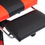 Silla gaming con reposapiés cuero sintético rojo y negro