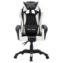 Silla gaming con luces LED RGB cuero sintético blanco y negro