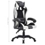 Silla gaming con luces LED RGB cuero sintético blanco y negro