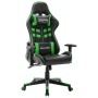 Silla de gaming de cuero sintético negro y verde