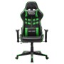 Silla de gaming de cuero sintético negro y verde