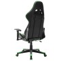 Silla de gaming de cuero sintético negro y verde