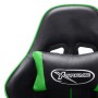 Silla de gaming de cuero sintético negro y verde