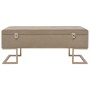 Banco con compartimento 105 cm beige de terciopelo