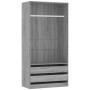 Armario de madera contrachapada gris Sonoma 100x50x200 cm
