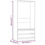 Armario de madera contrachapada gris Sonoma 100x50x200 cm
