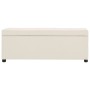 Banco con espacio de almacenaje 116 cm poliéster color crema