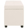 Banco con espacio de almacenaje 116 cm poliéster color crema