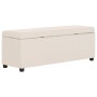 Banco con espacio de almacenaje 116 cm poliéster color crema