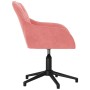 Silla de oficina giratoria de terciopelo rosa