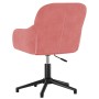 Silla de oficina giratoria de terciopelo rosa