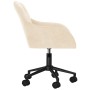 Silla de oficina giratoria de terciopelo color crema