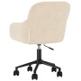 Silla de oficina giratoria de terciopelo color crema