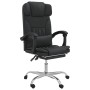 Silla de oficina reclinable masaje cuero sintético negro