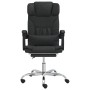 Silla de oficina reclinable masaje cuero sintético negro
