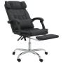 Silla de oficina reclinable masaje cuero sintético negro