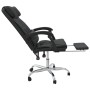 Silla de oficina reclinable masaje cuero sintético negro