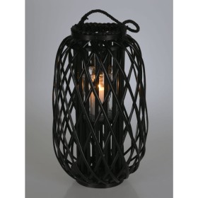 H&S Collection Farol de junco negro 50x28 cm