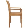 Banco de jardín madera maciza de teca y cojín azul claro 112 cm