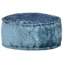 Puf redondo de terciopelo azul 40x20 cm