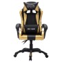 Silla gaming con luces LED RGB cuero sintético dorado y negro