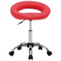 Silla de trabajo con ruedas cuero sintético rojo