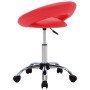 Silla de trabajo con ruedas cuero sintético rojo