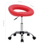 Silla de trabajo con ruedas cuero sintético rojo