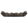 Tumbona de suelo plegable de tela gris taupe
