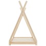 Estructura de cama infantil de madera maciza de pino 70x140 cm