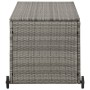 Caja almacenaje jardín ratán sintético gris claro 120x65x61 cm