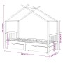 Estructura cama niños y cajones madera maciza blanca 90x200 cm