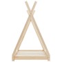 Estructura de cama infantil de madera maciza de pino 90x200 cm