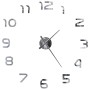 Reloj 3D de pared con diseño moderno 100 cm XXL plateado