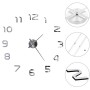 Reloj 3D de pared con diseño moderno 100 cm XXL plateado