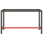 Estructura banco de trabajo metal negro y rojo mate 140x50x79cm
