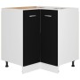 Armario inferior de esquina madera negro 75,5x75,5x81,5 cm