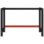 Estructura de banco de trabajo metal negro y rojo 120x57x79 cm