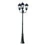 Farola de jardín 3 brazos 230 cm verde oscuro/negro aluminio